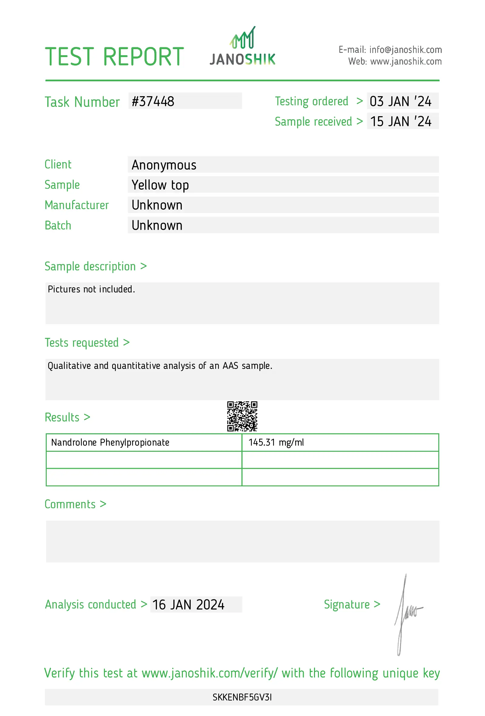 Nandrolone Phenylpropionate Lab Test