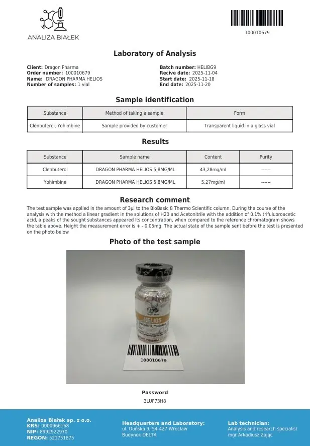Helios Lab Test